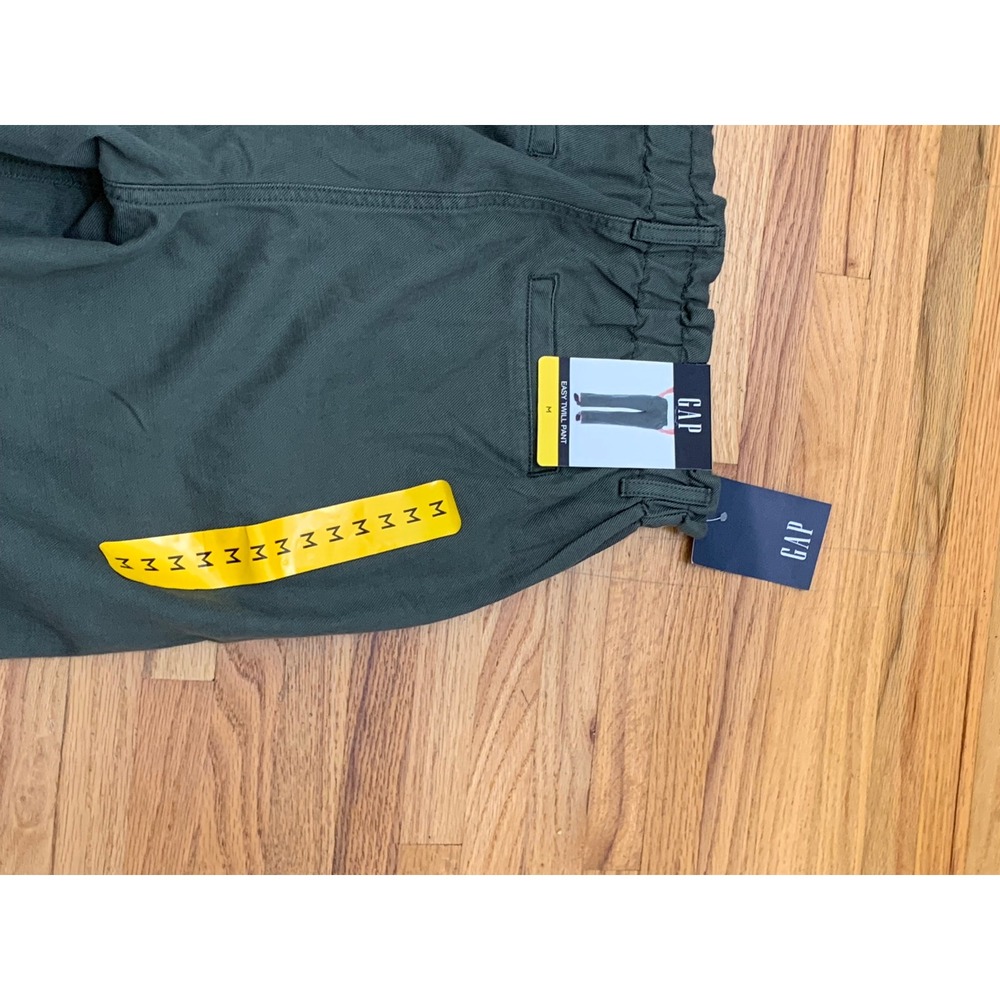 Gap Easy Twill Pant Dark Green High Rise Straight Leg Cotton Baggy Size M NEW - Picture 3 of 10